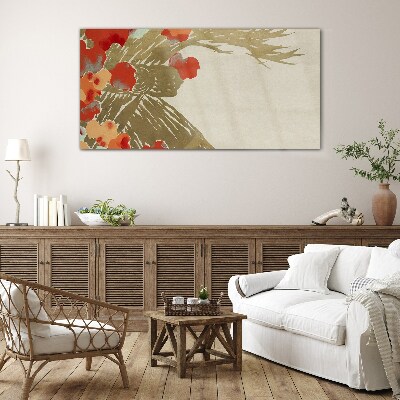 Tablou sticla Motiv floral in nuante calde
