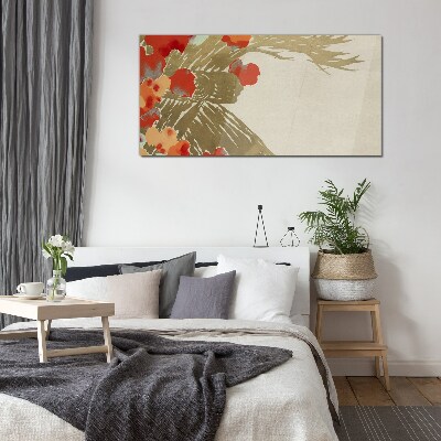 Tablou sticla Motiv floral in nuante calde