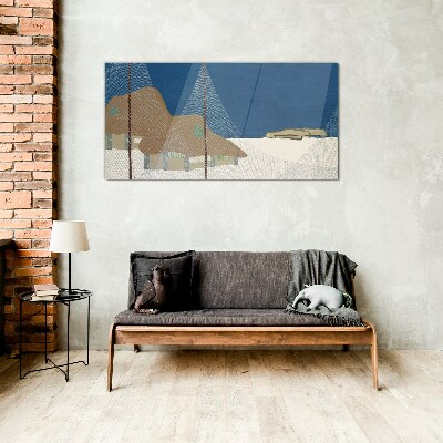 Tablou sticla Peisaj abstract cu plasă