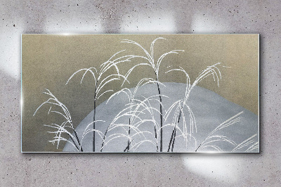 Tablou sticla Zăpadă de abstractizare a plantelor