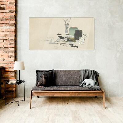 Tablou sticla Compoziție minimalistă cu ceramică