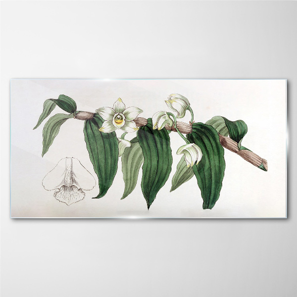 Tablou sticla Aranjament floral cu frunze