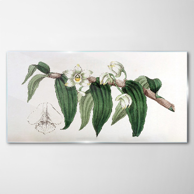 Tablou sticla Aranjament floral cu frunze