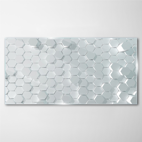 Tablou sticla Model hexagonal în nuanțe de gri