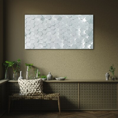 Tablou sticla Model hexagonal în nuanțe de gri