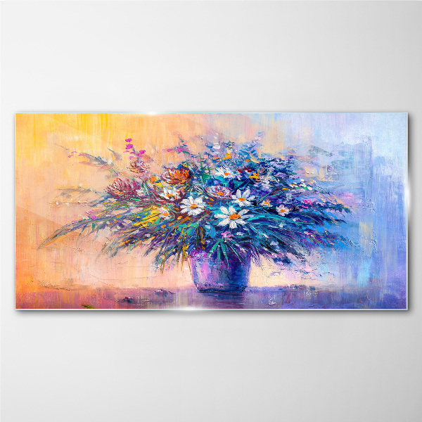 Tablou sticla Buchet floral in culori pastelate
