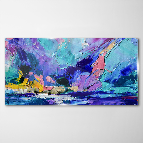 Tablou sticla Peisaj abstract în nuanțe de violet