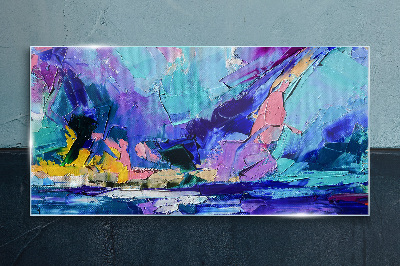 Tablou sticla Peisaj abstract în nuanțe de violet