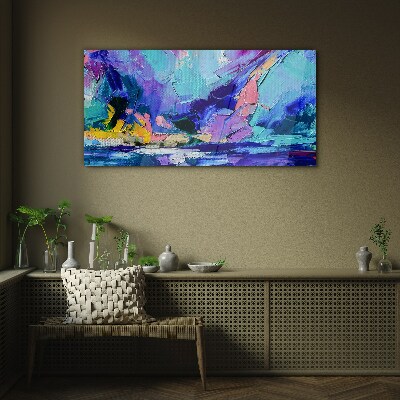 Tablou sticla Peisaj abstract în nuanțe de violet