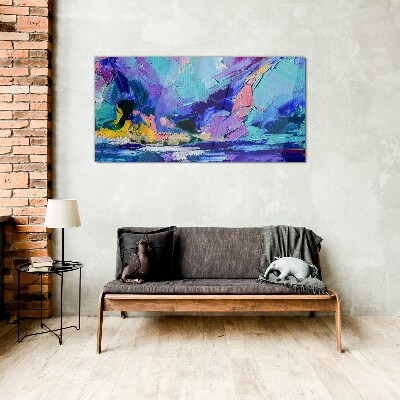 Tablou sticla Peisaj abstract în nuanțe de violet