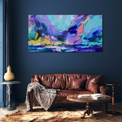 Tablou sticla Peisaj abstract în nuanțe de violet