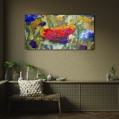Tablou pe sticla Expresionism floral colorat