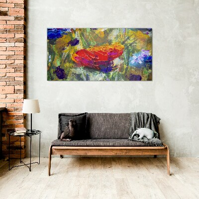Tablou pe sticla Expresionism floral colorat