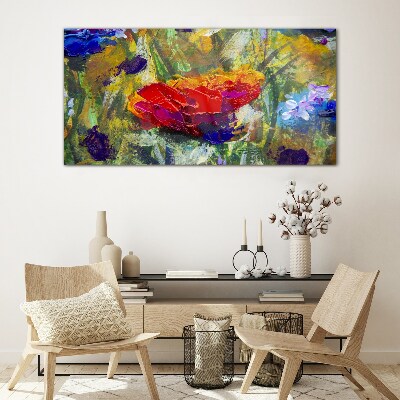 Tablou pe sticla Expresionism floral colorat