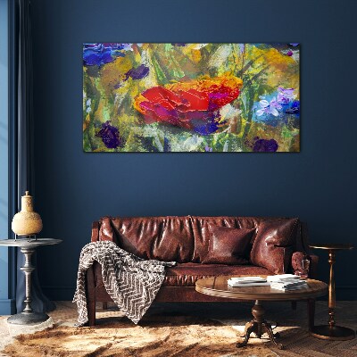 Tablou pe sticla Expresionism floral colorat