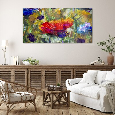 Tablou pe sticla Expresionism floral colorat