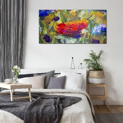 Tablou pe sticla Expresionism floral colorat