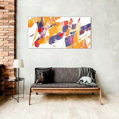 Tablou sticla Tunsuri de pensulă abstracte dinamice