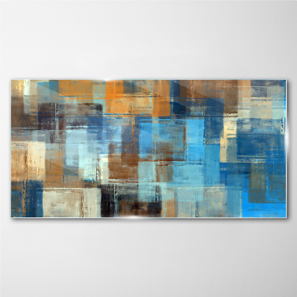 Tablou sticla Mozaic abstract de tonuri de albastru