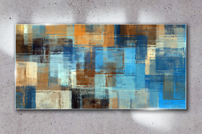 Tablou sticla Mozaic abstract de tonuri de albastru