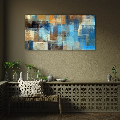 Tablou sticla Mozaic abstract de tonuri de albastru
