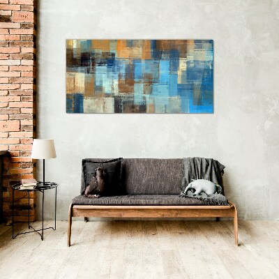 Tablou sticla Mozaic abstract de tonuri de albastru