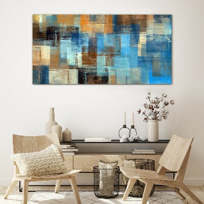 Tablou sticla Mozaic abstract de tonuri de albastru