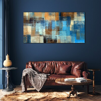 Tablou sticla Mozaic abstract de tonuri de albastru