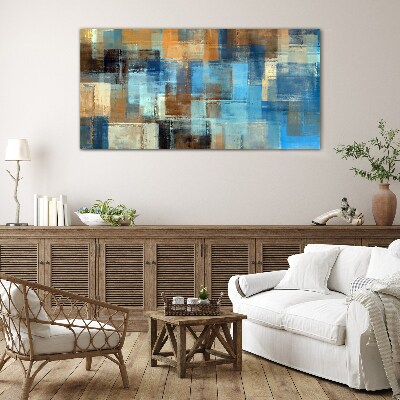 Tablou sticla Mozaic abstract de tonuri de albastru