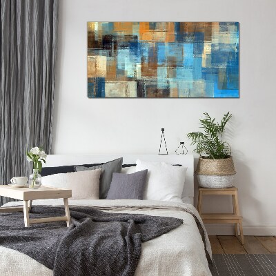 Tablou sticla Mozaic abstract de tonuri de albastru