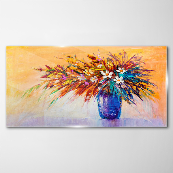 Tablou sticla Buchet colorat într-o vază