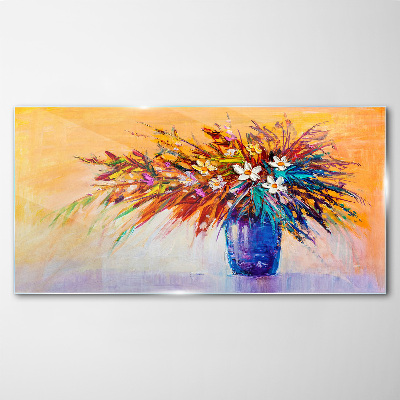 Tablou sticla Buchet colorat într-o vază