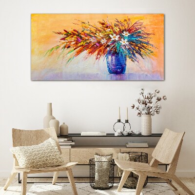 Tablou sticla Buchet colorat într-o vază