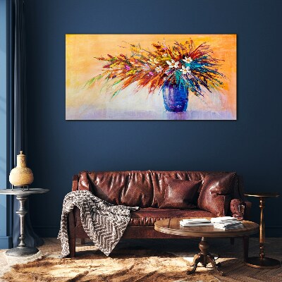 Tablou sticla Buchet colorat într-o vază