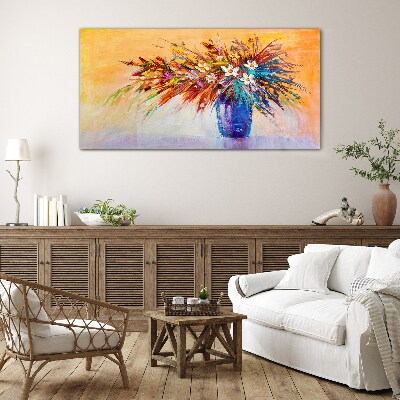 Tablou sticla Buchet colorat într-o vază