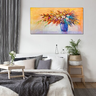 Tablou sticla Buchet colorat într-o vază