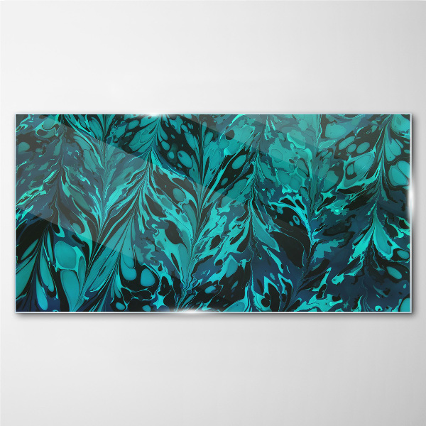 Tablou sticla Turcoaz vârtej de abstractizare