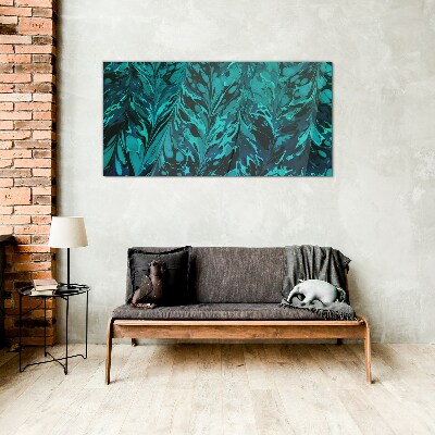 Tablou sticla Turcoaz vârtej de abstractizare