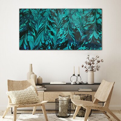 Tablou sticla Turcoaz vârtej de abstractizare