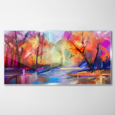 Tablou sticla Peisaj colorat de toamnă