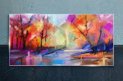 Tablou sticla Peisaj colorat de toamnă