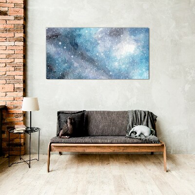 Tablou sticla Nebuloasă cosmică în nuanțe de albastru