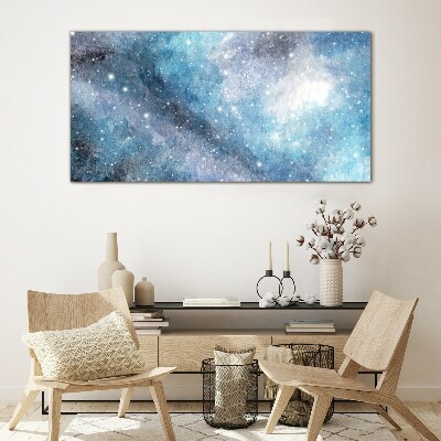 Tablou sticla Nebuloasă cosmică în nuanțe de albastru