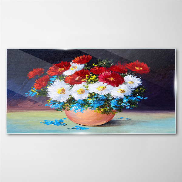 Tablou sticla Buchet de flori într-o vază