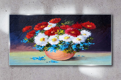 Tablou sticla Buchet de flori într-o vază