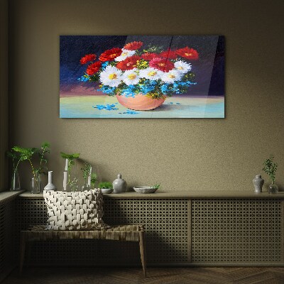 Tablou sticla Buchet de flori într-o vază