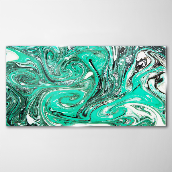 Tablou sticla Turcoaz vârtej de abstractizare