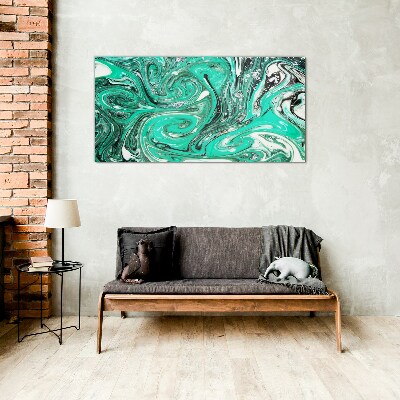 Tablou sticla Turcoaz vârtej de abstractizare