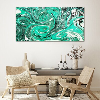 Tablou sticla Turcoaz vârtej de abstractizare