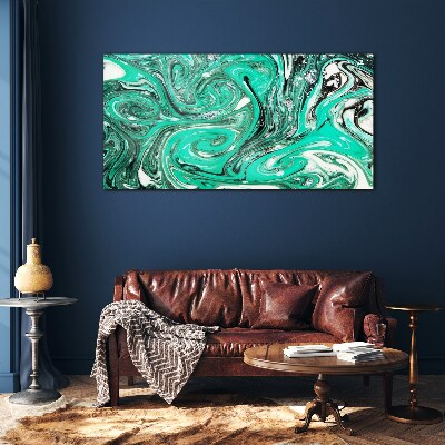 Tablou sticla Turcoaz vârtej de abstractizare